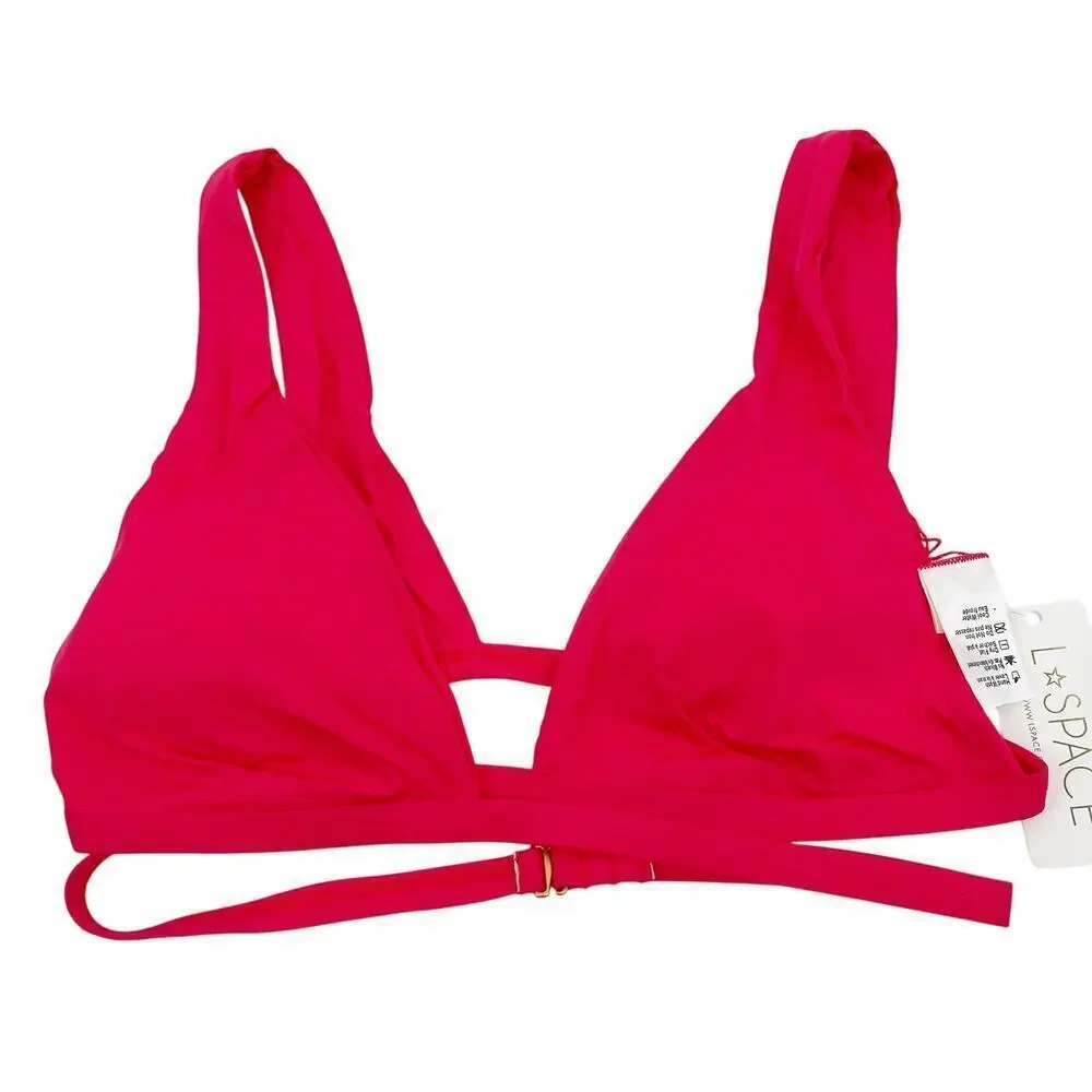 L*Space Avery Strappy Bikini Top in Hot Cherry Size Medium NEW With Tags!